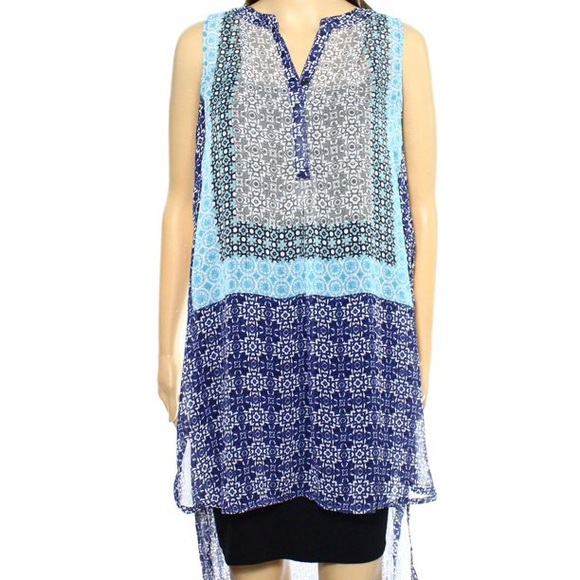 🌸3/$25 NWOT Knox Rose Sheer Boho High-Lo Tunic Flowy Top Beach Coverup, Size XS - Picture 4 of 11